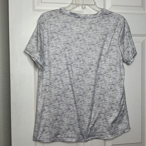 Avia Large Gray Space Dye V Neck Active Tee Short Sleeve Women's Top Size Large - Picture 4 of 5